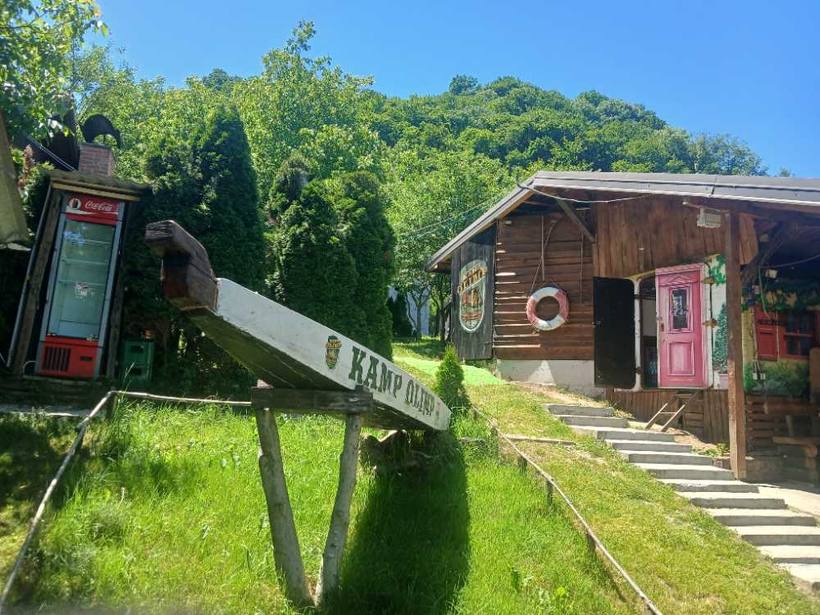 Cabins at the camp — Where the river trips start, Banja Luka